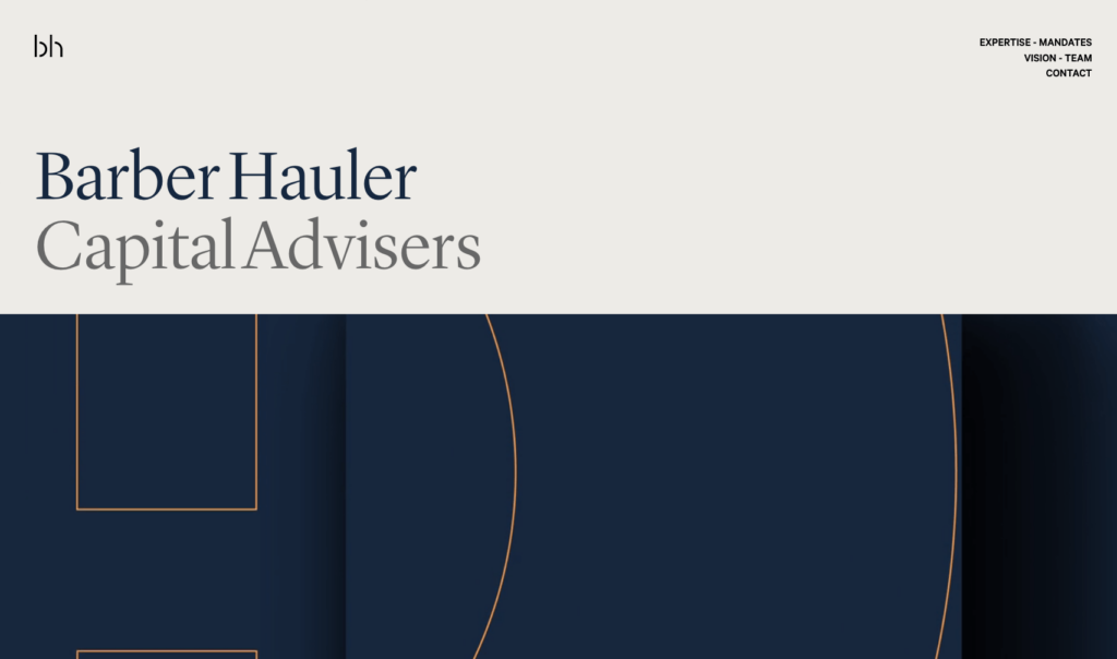 Navigational visual hierarchy by Barber Hauler Capital Advisers